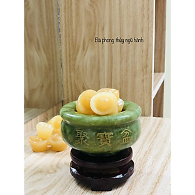 Bát Tụ Bảo Đá Ngọc Hoàng Long, xanh serpentine, trẮNG BẠCH NGỌC - Đường Kính10cm và 12cm