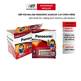 Hộp pin (12 vỉ 2 viên) pin Kiềm Panasonic Alkaline AAA LR03T/2B-Hàng chính hãng