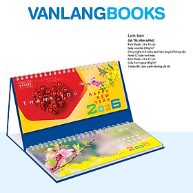 Lịch Bàn 2026 Vanlangbooks - Giá Trị Vĩnh Hằng (VLLB12) Kèm Note 52 Tuần Tiện Lợi - Màu Xanh