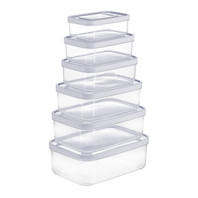 Bộ 6 hộp thực phẩm chữ nhật Hokkaido 500-750-1000-1500-2000-2500ml