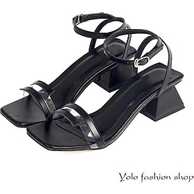S55_Sandal nữ quai ngang phối mica đế 5cm thời trang cao cấp