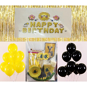 Combo 3 sét trang trí sinh nhật cho bé trai giao chữ HAPPY BIRTHDAY ngẫu nhiên chủ đề người dơi ( Tặng kèm hai đôi đũa trẻ em 20cm gỗ trắc )