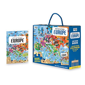 Bộ tranh xếp ghép hình 210 mảnh cho bé 6+ chủ đề Châu âu - Travel, Learn and Explore - Europe