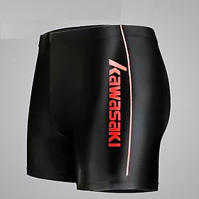 Kawasaki KAWASAKI swim trunks fashion stretch comfortable boxer swimwear quick-drying non-body men's swimming trunks anti-chlorine SW-U1007 fashion black M
