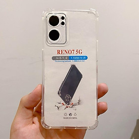 Ốp lưng cho OP Reno 7 5G - Nhựa dẻo - Trong suốt - Chống sốc - Bảo vệ điện thoại