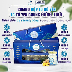 Hộp Yến Chưng Sẵn Yến Loan Gồm 10 Hũ 7g Chưng Gừng Không chất Bảo Quản