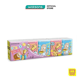 Khăn Giấy Bỏ Túi Watsons Velvety Soft Mini Hankies (Mr. Giraffe) 3ply 10pcs