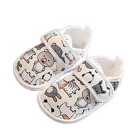 Giày tập đi cho bé có đế trống trượt, dép vải quai hậu nhẹ nhàng mềm mại cho trẻ sơ sinh đến 1 tuổi - GSS07