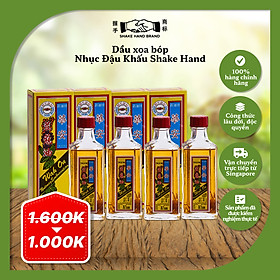 Dầu xoa bóp Singapore Nhục Đậu Khấu Shake Hand giúp xoa dịu nhanh chóng cơn đau bụng, chuột rút, nứt nẻ và kích ứng da (56ml x4)