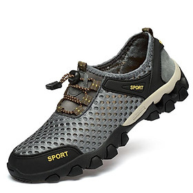 Giày đi bộ đường dài thoáng khí nam giới không trượt ngoài trời giày thể thao leo núi người đàn ông giày thể thao giày câu cá nhỏ khô Color: black hiking shoes Shoe Size: 43