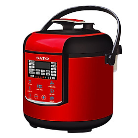 Nồi áp suất đa năng SATO ST-606PC 6.0L (Màu đỏ đen) - Hàng chính hãng