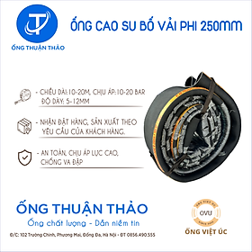 Ống cao su bố vải KT phi 250MM cuộn 10 mét  Nhập Khẩu - Ống Chống Phá Chống Nổ thuận thảo