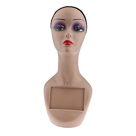 Mannequin Head Skin Female Pro Cosmetology Wig Hat Necklace Display Model