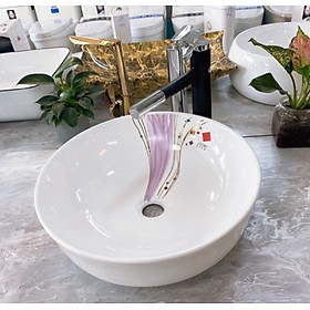 Mua Chậu lavabo tròn hoa tím GRVL 8101