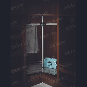 Phụ kiện của tủ áo (Giá treo và để đồ góc 2 tầng bề mặt bọc da cao cấp mã GW006-4 thương hiệu Gerari)