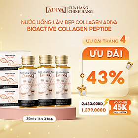 Combo 3 hộp Collagen Adiva Tem Trắng (14 lọ/hộp)- Giúp Làn Da Săn Chắc, Ảm Mịn Và Căng Bóng