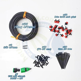 Mua Bộ kit tưới nhỏ giọt tiết kiệm gồm 20 béc tưới 8 tia điểu chỉnh được
