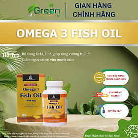 [TPBVSK] Viên uống Omega 3 Fish Oil 1000mg bổ mắt, bổ não (Lọ 100 viên)