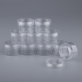 10x Empty Round Clear Makeup Jar Pot Powder Travel Cream Cosmetic Container 5g