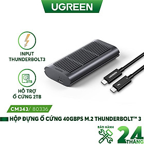 Mua Hộp đựng ổ cứng M.2 UGREEN CM343 80336 - Tốc độ truyền 40Gpbs -Thunderbolt 3-hỗ trợ ổ cứng 2 TB - Hàng nhập khẩu chính hãng