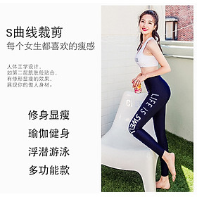 Quần bơi nữ dài vải thun lạnh co giãn 4 chiều chống nắng đi bơi, đi tắm biển, lặn