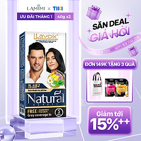 Kem Nhuộm Phủ Bạc Tóc Natural Siêu Dưỡng Lavox 40gx2
