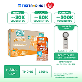 Thùng Sữa Chua Uống Kun Hương Cam (48 Hộp x 180ml)