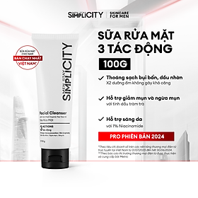 Sữa rửa mặt dưỡng ẩm Facial Cleanser Men Stay Simplicity