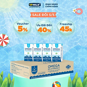 Hình ảnh Review Sữa Dinh Dưỡng Tiệt Trùng VPMilk Omega Có Đường dạng hộp cho bé trên 1 tuổi 110ml (thùng 48 hộp)