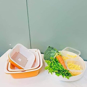 Sét chậu 6 món rửa rau củ quả bằng nhựa cao cấp
