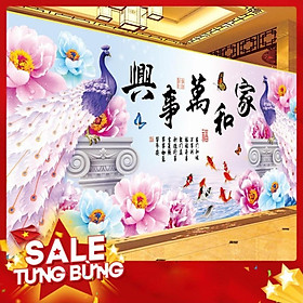 Mua Tranh thêu chữ thập chim công ZG0809 149x67cm