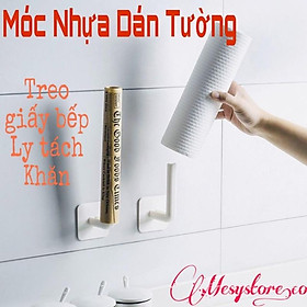 Móc Nhựa Dán Tường L Đa Năng Treo Khăn, Giấy Bếp, Giấy Vệ Sinh Cuộn Giá dán Treo Tường