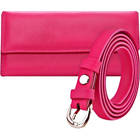 Combo Ví Và Thắt Lưng Nữ Huy Hoàng HT3128-HT5132 (22.5 x 11.5 cm) - Hồng