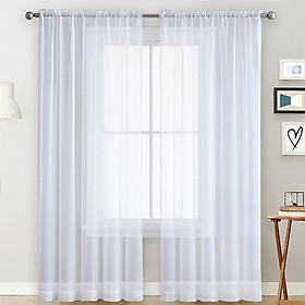 Rèm cửa tuyệt đẹp cho cửa sổ phòng khách, phòng ngủ của bạn-Màu trắng-Size 39 "Wx51" L