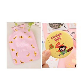 Túi chườm giữ nhiệt nóng lạnh mini Tặng Gương tròn xinh xắn (họa tiết ngẫu nhiên)