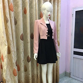 Set Áo khoác Croptop +đầm liền cao cấp SV17