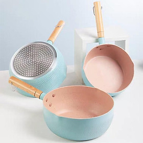 Mua Quánh Sâu Lòng 18cm Phủ ceramic Chiên Rán Chống Dính Đáy Từ Vân Tổ Ong ( Xanh  Hồng )