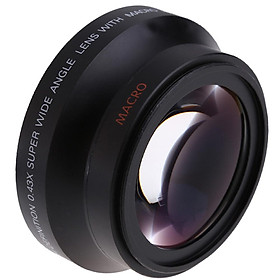 Ống kính góc rộng kỹ thuật số 67mm Độ nét cao 0,43 × SuPer với Quang học Macro Nhật Bản cho Canon Rebel T5i T4i T3i 18-135mm