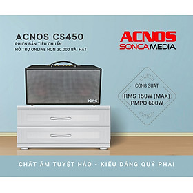 Dàn âm thanh di động ACNOS CS450 - Hệ thống 2 Loa full 6.5 inch và 3 loa treble - Công suất đến 500W - Kết nối bluetooth 5.0, USB, AUX, 6.5mm - Kết nối với các thiết bị thông minh khác dễ dàng qua CloudKaraoke - Kèm 2 micro không dây UHF - Hàng chính hãng