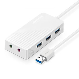 Mua Bộ chia Hub USB 3.0*3 Port Hỗ trợ cổng 3.5MM cao cấp 30CM màu Trắng UGREEN UHU30418CR133 Hàng chính hãng