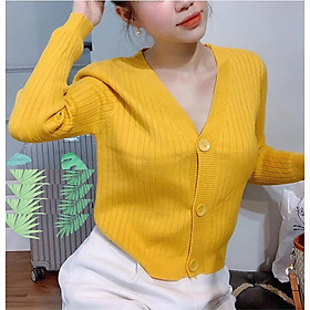 Áo Khoác Cardigan len sọc đũa 3 cúc cao cấp