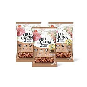 Hạt mềm cho Chó Feli-Cucina 1.2Kg không tinh bột vị Thịt Bò, Thịt Vịt & Cá hồi chó trên 3 tháng tuổi kén ăn