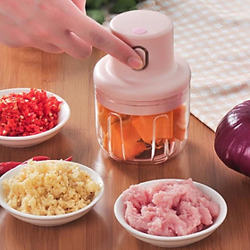 Mua Máy xay tỏi ớt cầm tay màu hồng  máy xay mini đa năng sạc pin tiện lợi