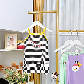 Váy 2 dây thun lạnh chữ A mềm mịn mát cho bé gái từ 7-19kg