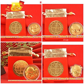 Tết 2023 xu hình mèo Vàng 24k quà tặng tài lộc tết 2023 SQTTC000499