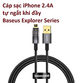 Cáp sạc dành cho iPhone 2.4A tự ngắt khi đầy Baseus Explorer Series CATS000401- Hàng chính hãng