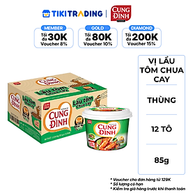 Thùng 12 Tô Mì Khoai Tây Cung Đình Hương Vị Lẩu Tôm Chua Cay