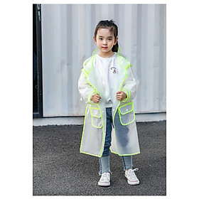 Mua Áo mưa trẻ em cao cấp cho trẻ từ 3 tuổi trở lên_không mùi  an toàn cho trẻ nhỏ_ viền xanh lá