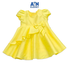 Đầm công chúa bé gái Họa tiết Nơ vàng tafta ánh nhủ - AICDBG1SQCZK - AIN Closet - Size 2 (10-14kg)