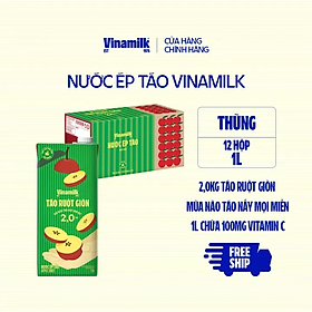 COMBO 4 HỘP NƯỚC VFRESH TÁO ÉP 100% - HỘP GIẤY 1L